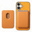 For iPhone 17 Retro Magsafe Card Bag PU Back Cover Phone Case(Yellow)