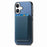 For iPhone 17 Retro Magsafe Card Bag PU Back Cover Phone Case(Blue)