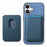 For iPhone 17 Retro Magsafe Card Bag PU Back Cover Phone Case(Blue)