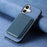 For iPhone 17 Retro Magsafe Card Bag PU Back Cover Phone Case(Blue)