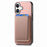 For iPhone 17 Retro Magsafe Card Bag PU Back Cover Phone Case(Pink)