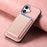 For iPhone 17 Retro Magsafe Card Bag PU Back Cover Phone Case(Pink)