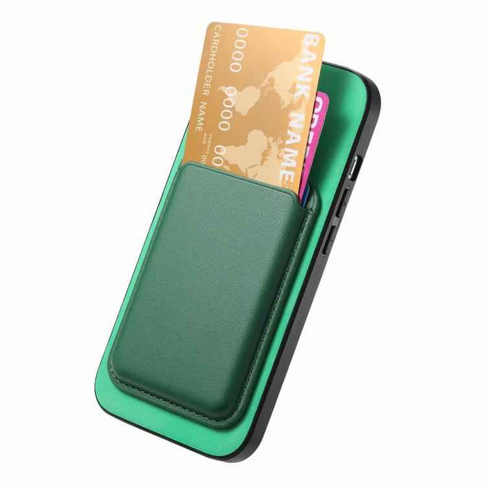For iPhone 17 Retro Magsafe Card Bag PU Back Cover Phone Case(Green)