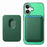 For iPhone 17 Retro Magsafe Card Bag PU Back Cover Phone Case(Green)