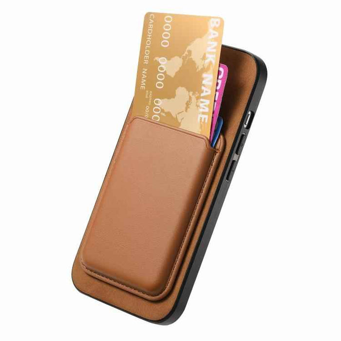 For iPhone 17 Retro Magsafe Card Bag PU Back Cover Phone Case(Brown)