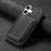 For iPhone 17 Retro Magsafe Card Bag PU Back Cover Phone Case(Black)