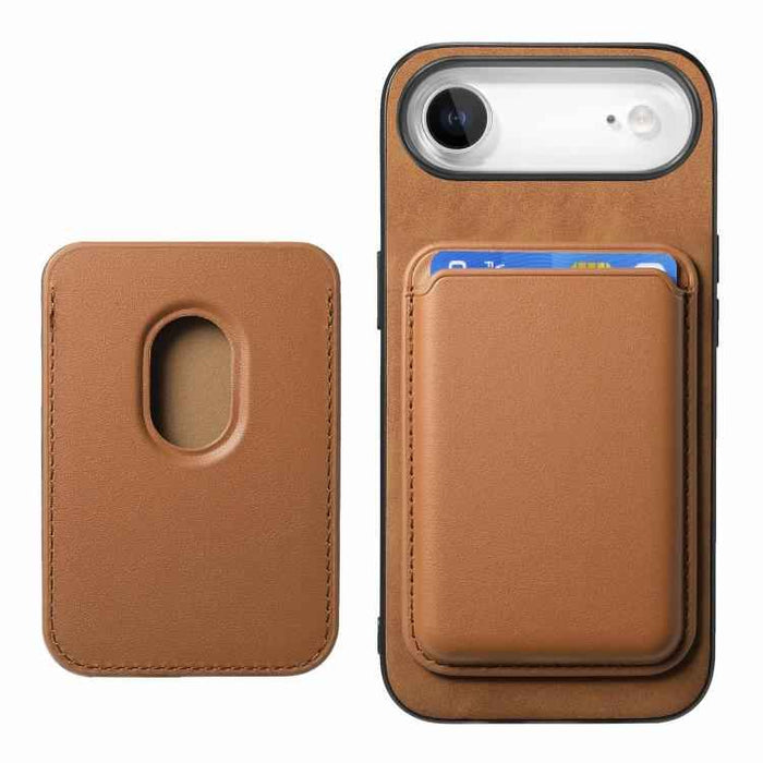 For iPhone Air Retro Magsafe Card Bag PU Back Cover Phone Case(Brown)
