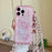 For iPhone 16 Pro Crossbody Wave Edge Butterfly TPU Phone Case(Pink)