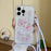 For iPhone 16 Pro Crossbody Wave Edge Butterfly TPU Phone Case(White)