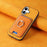 For iPhone 17 Retro Cross Leather Card Bag MagSafe Phone Case(Yellow)