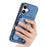 For iPhone 17 Retro Cross Leather Card Bag MagSafe Phone Case(Blue)
