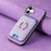 For iPhone 17 Retro Cross Leather Card Bag MagSafe Phone Case(Purple)