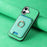 For iPhone 17 Retro Cross Leather Card Bag MagSafe Phone Case(Green)