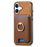 For iPhone 17 Retro Cross Leather Card Bag MagSafe Phone Case(Brown)