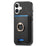 For iPhone 17 Retro Cross Leather Card Bag MagSafe Phone Case(Black)
