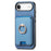 For iPhone Air Retro Cross Leather Card Bag MagSafe Phone Case(Blue)