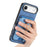 For iPhone Air Retro Cross Leather Card Bag MagSafe Phone Case(Blue)