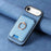 For iPhone Air Retro Cross Leather Card Bag MagSafe Phone Case(Blue)