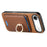 For iPhone Air Retro Cross Leather Card Bag MagSafe Phone Case(Brown)