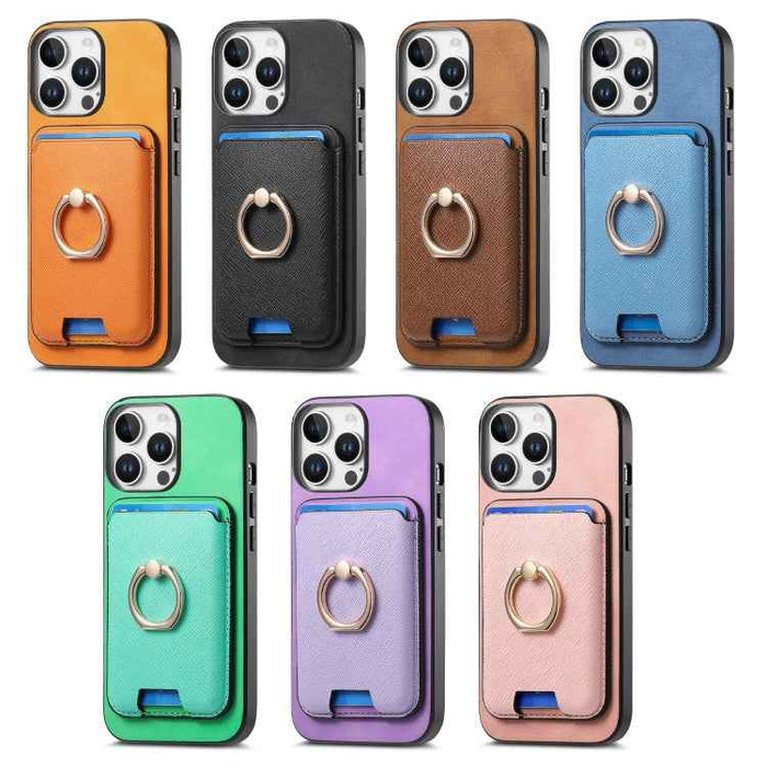 For iPhone Air Retro Cross Leather Card Bag MagSafe Phone Case(Brown)