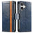 For iPhone 17 CaseNeo Splicing Dual Magnetic Buckle Leather Phone Case(Blue)