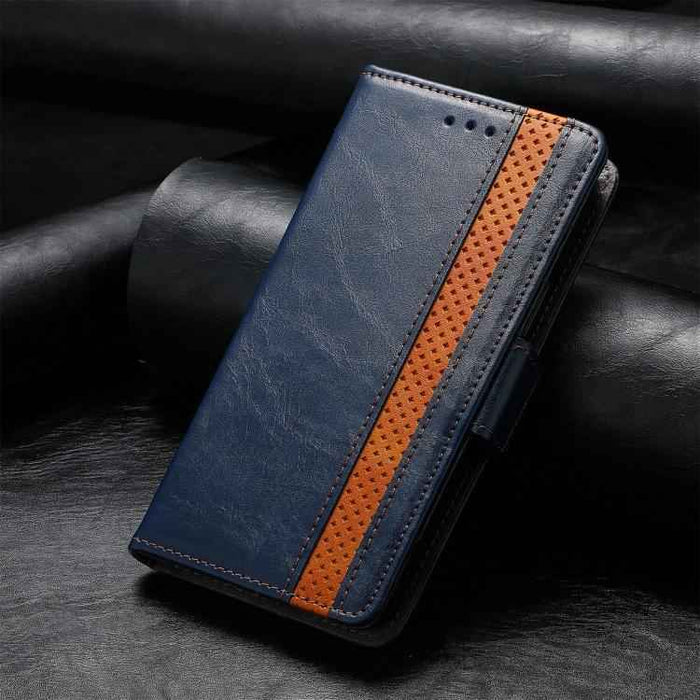 For iPhone 17 CaseNeo Splicing Dual Magnetic Buckle Leather Phone Case(Blue)