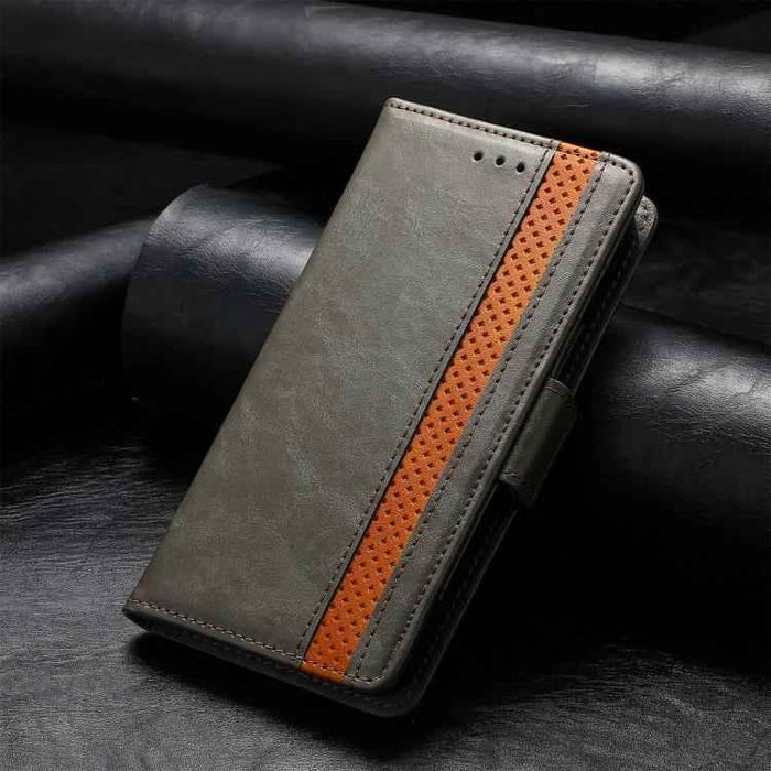 For iPhone 17 CaseNeo Splicing Dual Magnetic Buckle Leather Phone Case(Gray)