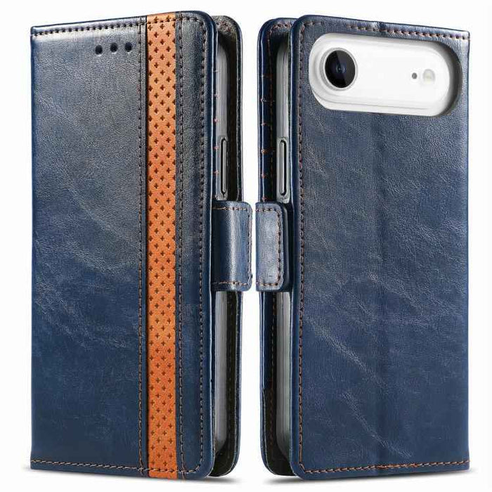 For iPhone Air CaseNeo Splicing Dual Magnetic Buckle Leather Phone Case(Blue)