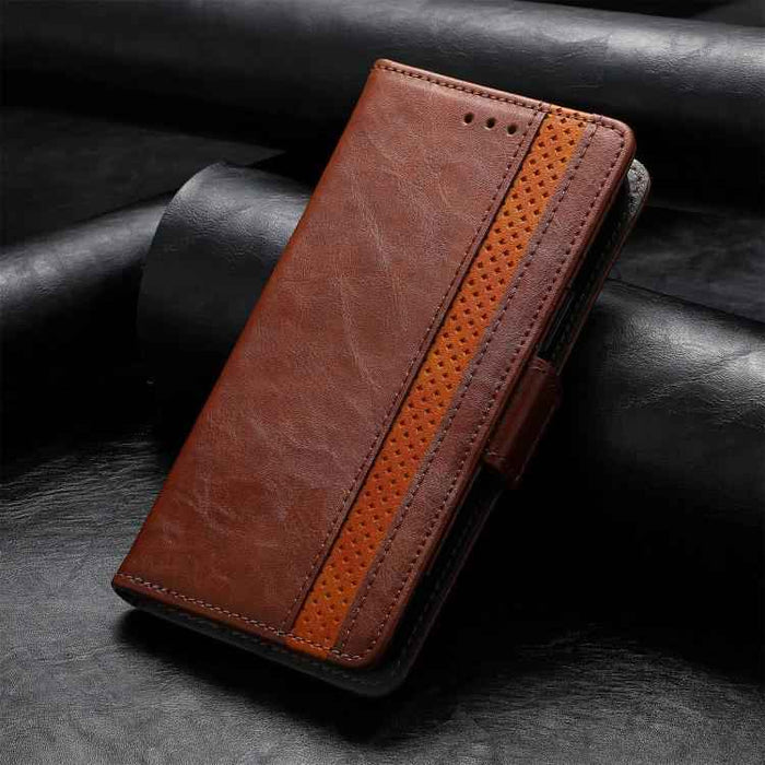 For iPhone Air CaseNeo Splicing Dual Magnetic Buckle Leather Phone Case(Brown)