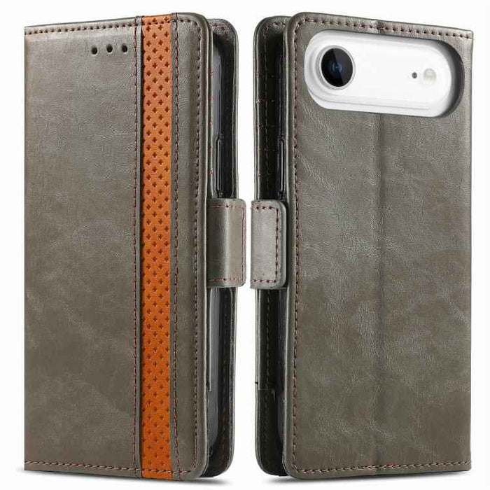 For iPhone Air CaseNeo Splicing Dual Magnetic Buckle Leather Phone Case(Gray)