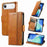For iPhone Air CaseNeo Splicing Dual Magnetic Buckle Leather Phone Case(Khaki)