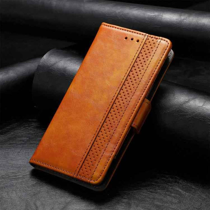 For iPhone Air CaseNeo Splicing Dual Magnetic Buckle Leather Phone Case(Khaki)