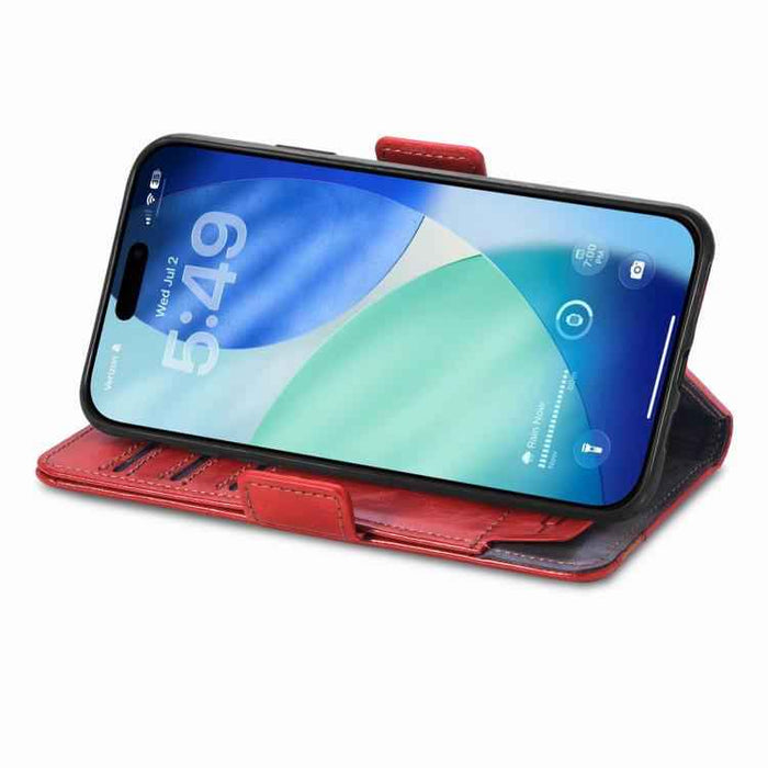 For iPhone Air CaseNeo Splicing Dual Magnetic Buckle Leather Phone Case(Red)