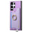 For Samsung Galaxy S24 Ultra 5G Retro Cross Leather Ring Horizontal Insert Card Bag MagSafe Phone Case(Purple)