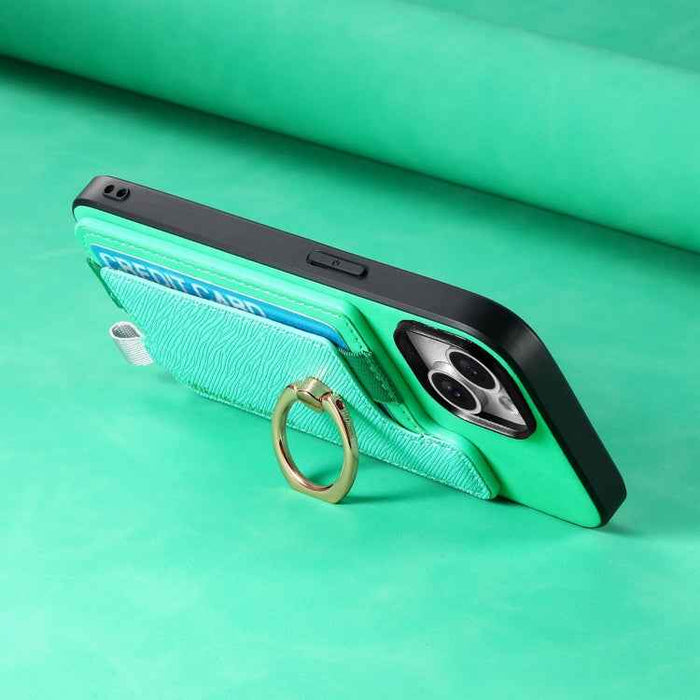 For Samsung Galaxy S24 Ultra 5G Retro Cross Leather Ring Horizontal Insert Card Bag MagSafe Phone Case(Green)
