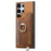 For Samsung Galaxy S24 Ultra 5G Retro Cross Leather Ring Horizontal Insert Card Bag MagSafe Phone Case(Brown)