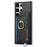 For Samsung Galaxy S24 Ultra 5G Retro Cross Leather Ring Horizontal Insert Card Bag MagSafe Phone Case(Black)