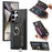 For Samsung Galaxy S24 Ultra 5G Retro Cross Leather Ring Horizontal Insert Card Bag MagSafe Phone Case(Black)