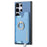 For Samsung Galaxy S24 Ultra 5G Retro Cross Leather Ring Horizontal Insert Card Bag MagSafe Phone Case(Blue)