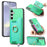 For Samsung Galaxy S24+ 5G Retro Cross Leather Ring Horizontal Insert Card Bag MagSafe Phone Case(Green)