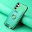 For Samsung Galaxy S24+ 5G Retro Cross Leather Ring Horizontal Insert Card Bag MagSafe Phone Case(Green)