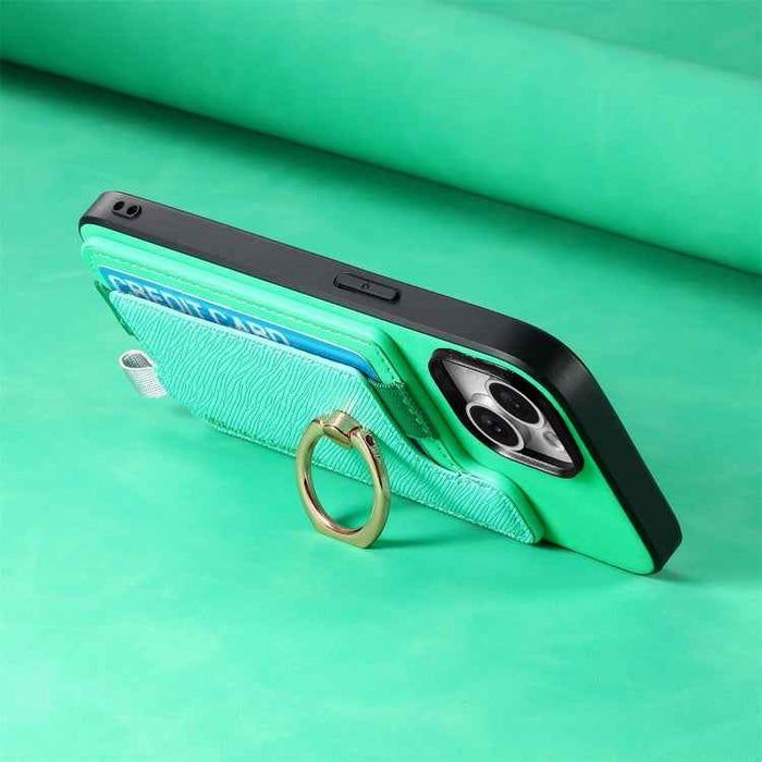 For Samsung Galaxy S24+ 5G Retro Cross Leather Ring Horizontal Insert Card Bag MagSafe Phone Case(Green)