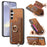 For Samsung Galaxy S24+ 5G Retro Cross Leather Ring Horizontal Insert Card Bag MagSafe Phone Case(Brown)