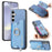 For Samsung Galaxy S24+ 5G Retro Cross Leather Ring Horizontal Insert Card Bag MagSafe Phone Case(Blue)