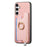 For Samsung Galaxy S24 5G Retro Cross Leather Ring Horizontal Insert Card Bag MagSafe Phone Case(Pink)