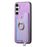 For Samsung Galaxy S24 5G Retro Cross Leather Ring Horizontal Insert Card Bag MagSafe Phone Case(Purple)