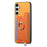For Samsung Galaxy S24 5G Retro Cross Leather Ring Horizontal Insert Card Bag MagSafe Phone Case(Yellow)