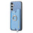 For Samsung Galaxy S24 5G Retro Cross Leather Ring Horizontal Insert Card Bag MagSafe Phone Case(Blue)