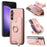 For Samsung Galaxy S24 FE 5G Retro Cross Leather Ring Horizontal Insert Card Bag MagSafe Phone Case(Pink)