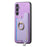 For Samsung Galaxy S24 FE 5G Retro Cross Leather Ring Horizontal Insert Card Bag MagSafe Phone Case(Purple)